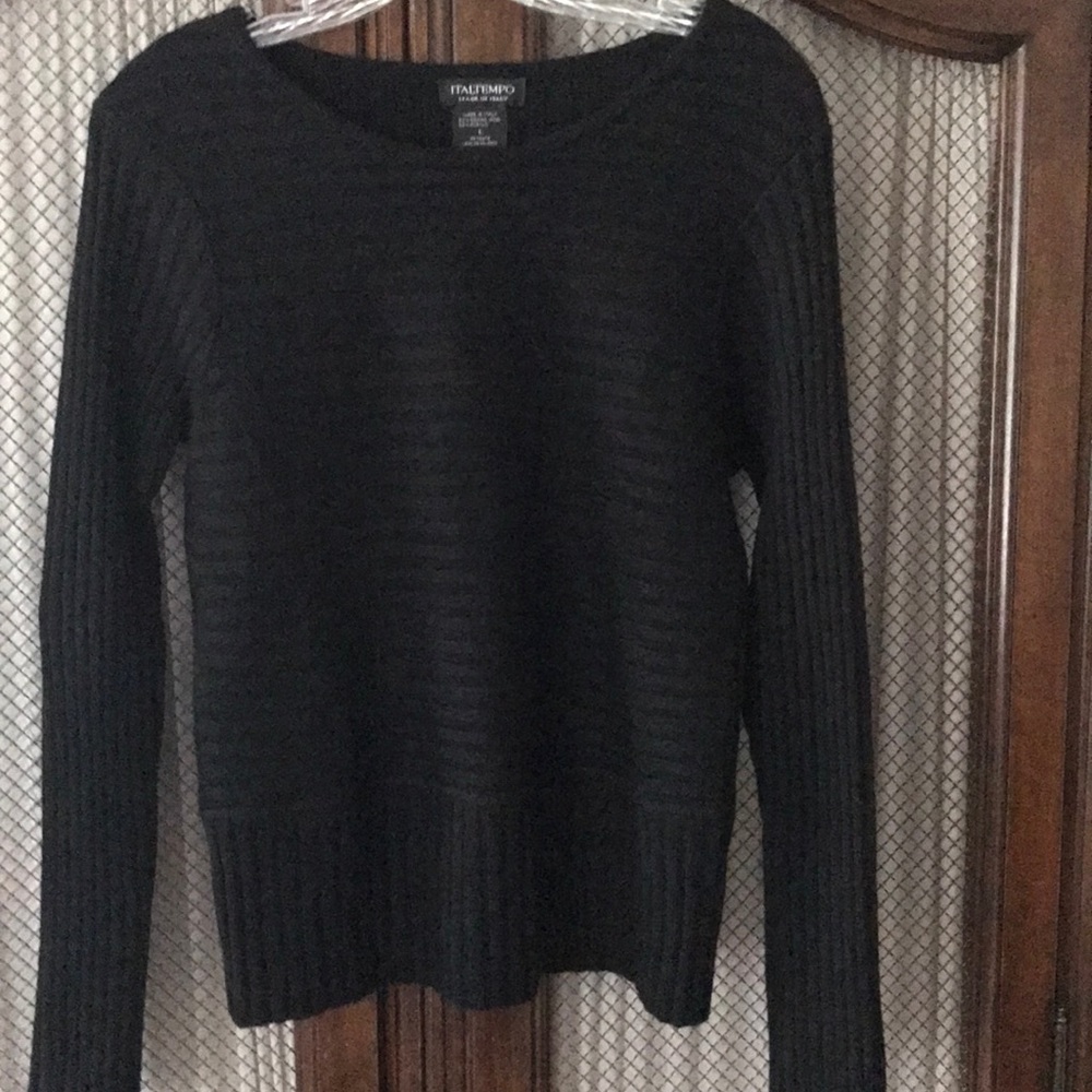 Classic black wool blend sweater